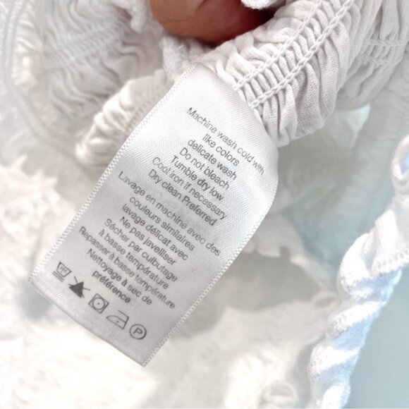 Veronica Beard Ruffle Flutter Sleeve Smocked Top - Picture 8 of 13